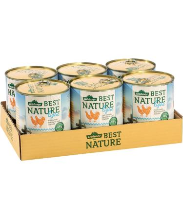 Dehner Best Nature Light Dog Food - Wet Food for Overweight Dogs Chicken & Carrot 6 x 800g Cans - Buy Online on GoSupps.com