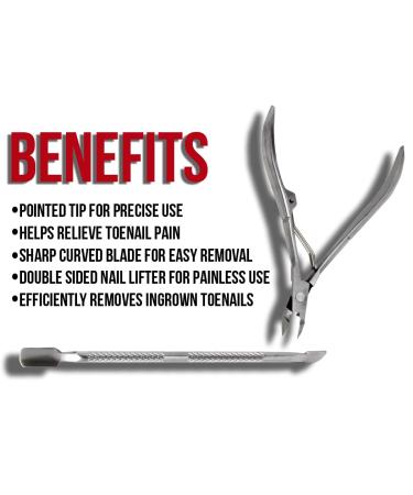 Onyx Professional Ingrown Toenail Kit - Durable Stainless Steel Toenail Clippers & Cuticle Pusher | Easy At-Home Pedicure Tools for Ingrown Toenail Removal - Buy Online on GoSupps.com