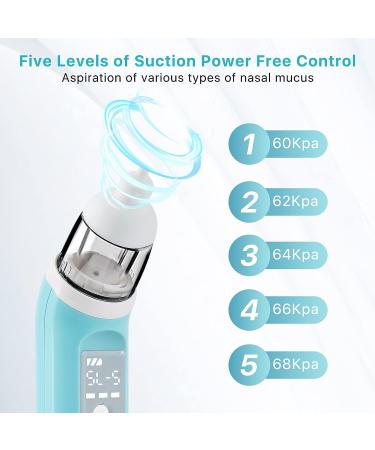 NZBOMU Baby Nasal Aspirator - Electric Nose Suction with 3 Silicone Tips | Rechargeable, 5 Levels of Suction, Music & Light - Buy Online on GoSupps.com
