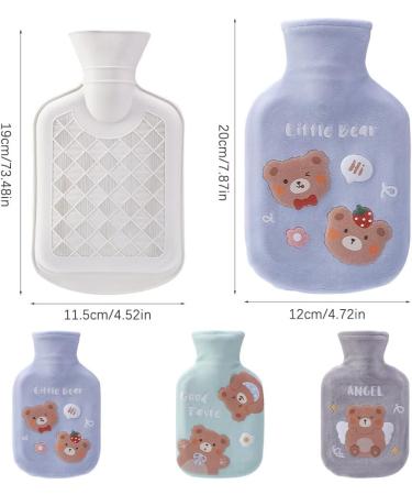 Durable Mini Bear Hot Water Bottle - 350ml Blue, Removable Cloth Cover, Strong Sealing for Warmth on Hands, Neck, Back, Abdomen & Waist - Buy Online on GoSupps.com