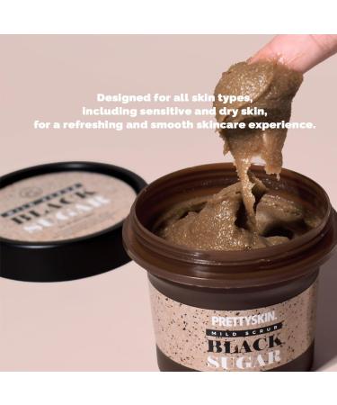 PRETTYSKIN Gentle Strawberry Scent Black Sugar Mild Scrub for Smooth & Hydrated Skin - Natural Exfoliating Scrub with Plant-Based Oils for Sensitive Skin - All Skin Types 3.52 oz - Buy Online on GoSupps.com