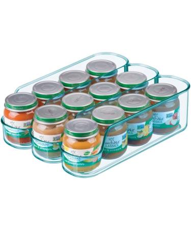 mDesign Set of 2 Divided Storage Box for Baby Food and Small Kitchen Organiser - Sea Blue - Buy Online on GoSupps.com