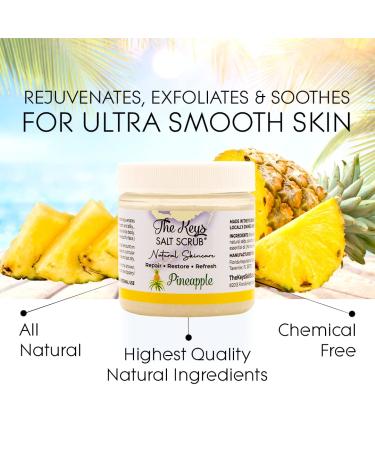 Organic Exfoliating Sea Salt Body Scrub - 3.4 oz Pineapple | Ideal for Hands Feet & Travel - Men & Women | Pure Florida Sea Salt - Buy Online on GoSupps.com