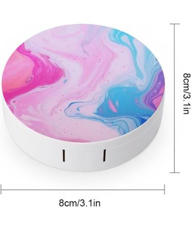 Colorful Marble Contact Lens Case - Pastel Blue & Purple Portable Storage Box for Travel - Buy Online on GoSupps.com