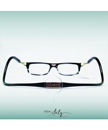 Clic Eyewear Reading Glasses for Men & Women - Vunetic Tenore Black Blue - Flexible Magnet Presbyopia Glasses - Made in Italy - Buy Online on GoSupps.com