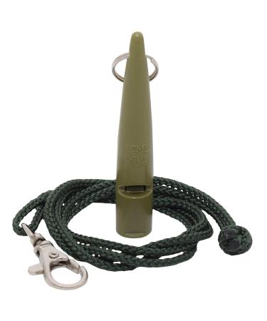 ACME Dog Whistle No. 211.5 + FREE Whistle Band - The Original from England - loud and far-reaching (Olive Drap)