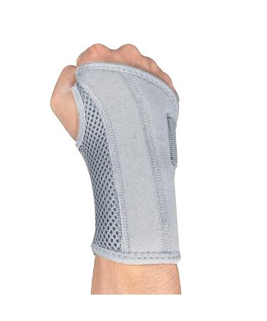 Adjustable Left Hand Wrist Brace for Carpal Tunnel | Sleep Support & Compression Splint for Weightlifting - Gray - Buy Online on GoSupps.com