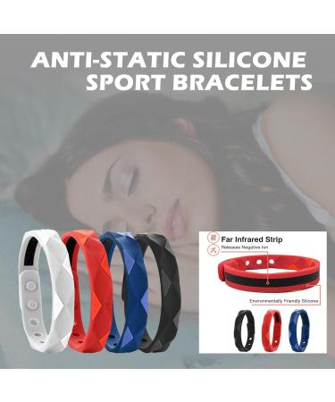 Redup Remote Infrared Bracelet - Adjustable Silicone Sports Band for Weight Loss & Lymph Drainage | Negative Ions & Anti-Static | 4 Pieces - Buy Online on GoSupps.com