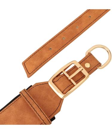 PET ARTIST Personalized PU Leather Dog Collar for Medium & Large Dogs - Brown Engraved Neck 33-41cm Width 3cm - Premium Quality Perfect Gift - Buy Online on GoSupps.com