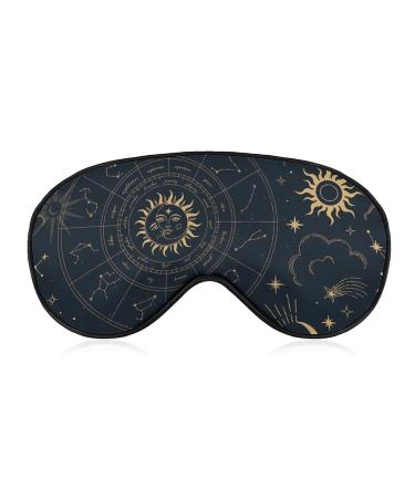 Sun Moon Magic Eyes Clouds Stars Sleep Mask Soft Comfortable Eye Mask with Adjustable Head Strap Light Blindfolds Eye Cover Shade for Boys Girls Women Men Plane Travel