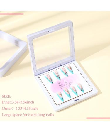 Meekoo 30 Pcs Press on Nail Packaging Box with 90 Pcs Adhesive Tape - White Acrylic Display Storage for Nail Salon - Buy Online on GoSupps.com