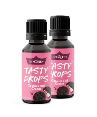 GymQueen Tasty Drops Cookies & Cream 2x30ml Flavour Drops without calories Cookies & Cream 30 ml (pack of 2)