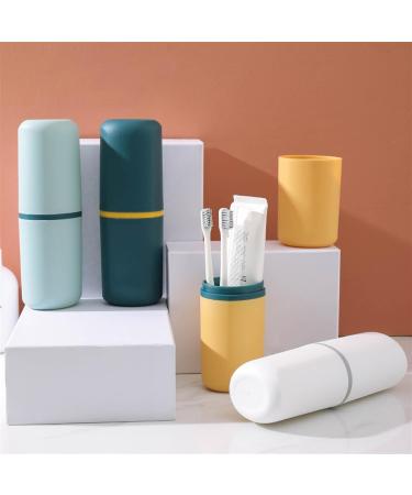 Digjobk Green Toothbrush Mug & Travel Case | Portable Toothbrush Holder & Cup for Trips | Bathroom Storage Solutions - Buy Online on GoSupps.com