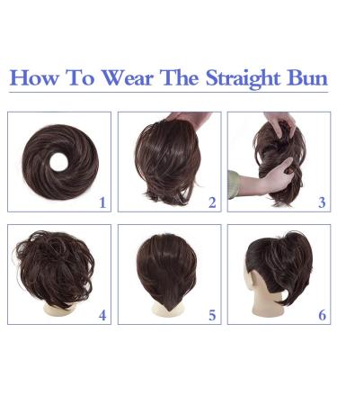 Dark Brown Messy Bun Scrunchie Hair Extension for Women - Synthetic Hair Accessory - Buy Online on GoSupps.com