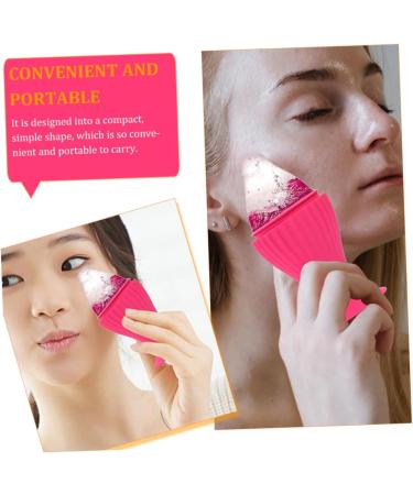 Beavorty Ice Cube Tray & Roller - Reusable Silicone Face Ice Tool for Skin Massage - Pink 15x6CM - Buy Online on GoSupps.com