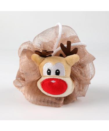 FRCOLOR 4pcs Christmas Bath Loofah Set - Santa Claus & Xmas Tree Pouf Shower Sponge for Kids | Exfoliating Body Scrubber - Buy Online on GoSupps.com