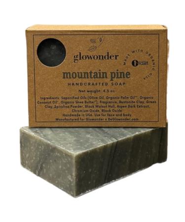 1 Pack Mountain Pine Handmade Organic Bar Soap for Face and Body - Moisturizing All-Natural Cruelty-Free - Botanical Ingredients - Shower Bath Hand Soaps Gifts - 4.5 oz Mountain Pine 4.5 Ounce (Pack of 1)