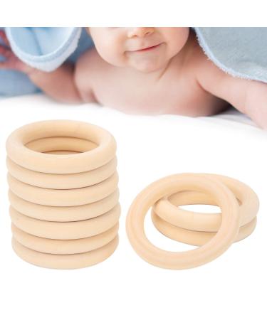 Wooden Rings  Safe Wood Teething Ring  for Home Wedding Decoration(Wood Color  65mm  Blue)