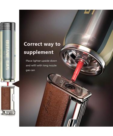 MQJ 4 in 1 Multifunctional Tobacco Pipe Lighter Genuine Leather Soft Flame Refillable Windproof Butane Lighters for Men with 3 Pipe Cleaner Tool Unique Birthday Gifts for Men(Color : Silver) - Buy Online on GoSupps.com
