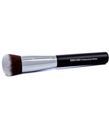 Mineral Powder Foundation Makeup Brush: Round Top Kabuki  Soft Dense Synthetic Bristles for Applying Loose Compact Pressed Translucent Minerals  Setting  Finishing  Buffing Liquid  Cream  Cruelty Free