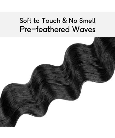 Niseyo Body Wave Braiding Hair 24 Inch Pre-Feathered Ocean Deep Twist Synthetic Hair 9 Bundles (Pack of 3) - Jet Black - Buy Online on GoSupps.com
