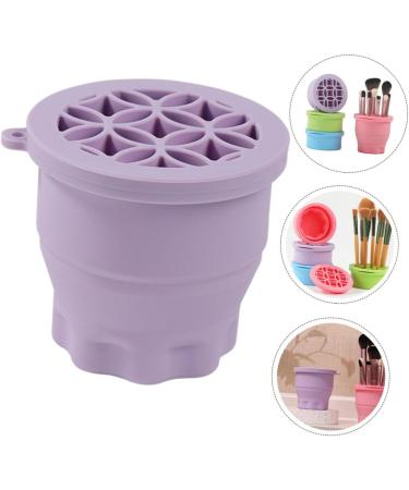 Makeup Sponge Cleaning Bowl Cosmetic Brush Cleaning Bowl Silicone Brush Holder Make up Brush Cleaner Make up Brush Cleaner Tool Silica Gel Purple Makeup Brush Storage Box 10x8.5cm Purple - Buy Online on GoSupps.com