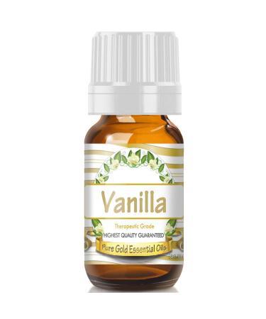 Pure Gold Essential Oils - Vanilla Essential Oil - 0.33 Fluid Ounces Vanilla 0.33 Fl Oz (Pack of 1)