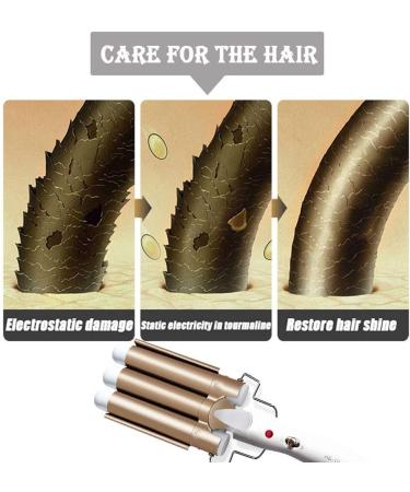 25MM Big Wave Hair Waver Curling Iron with Ceramic Tourmaline Triple Barrels - Buy Online on GoSupps.com