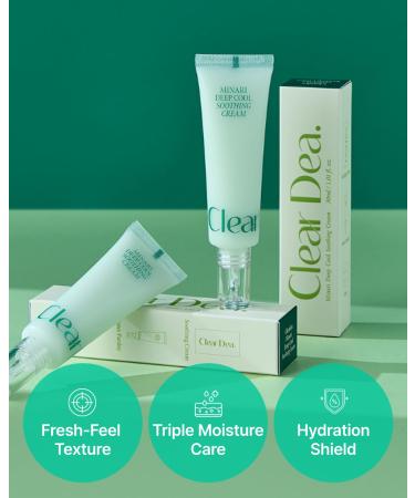 ClearDea Minari Cool Soothing Cream for face K-Beauty Hydrating & Moisturizer with Korean Water Parsley 30ml/1.01oz - Buy Online on GoSupps.com