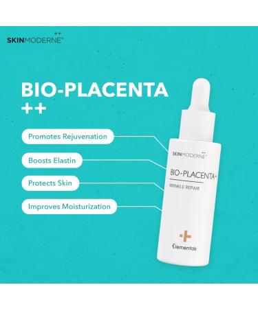 SKIN MODERNE++ Bio-Placenta Serum - Vitamin C & Hyaluronic Acid - Vegan Plant-Based Skincare - Hydrating 30ml - Buy Online on GoSupps.com