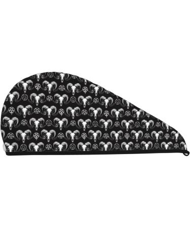 Mystical Ram Skull Microfiber Hair Towel | Super Absorbent Coral Velvet Wrap for Long Curly & Thick Hair - Quick Dry Solution for Women - Buy Online on GoSupps.com