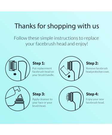 Brushmo Replacement Facial Cleansing Brush Heads (4-Pack) - Compatible and Effective - Buy Online on GoSupps.com