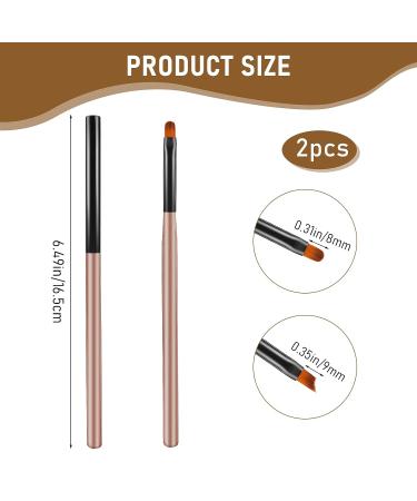 2 Pcs Nail Clean up Brushes - Round & Angled Head Pen Painting Tools for Nail Art Design - Buy Online on GoSupps.com
