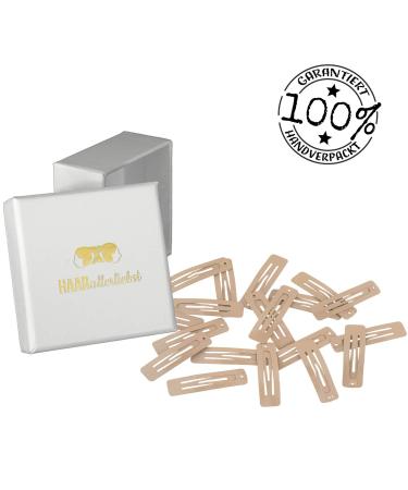 HAARallerliebst Small Rectangular Hair Clips (20 Pieces Beige 3.9 cm) with Storage Box - Perfect for Organizing - Buy Online on GoSupps.com