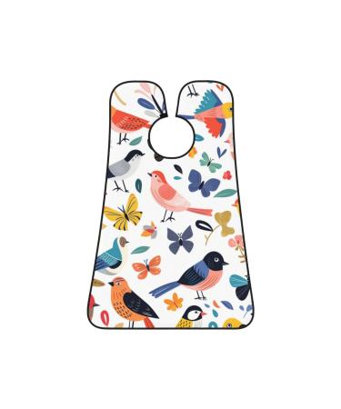 bird butterfly Print Beard Bib Apron Non-Stick Beard Men's Hair Catcher for Shaving Gifts for Men. One Size Black4