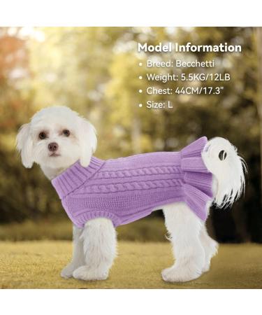 Shop Cute Dog & Cat Sweaters | Knitted Classic Pet Clothing for Small Dogs & Cats | XS Purple Dog Sweater Dress - Buy Online on GoSupps.com
