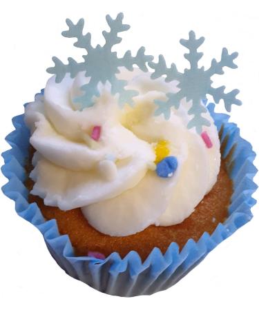 Toppercake Edible Wafer Snowflake Cup Cake Decorations Cake Toppers Blue (Pack of 48) - Buy Online on GoSupps.com