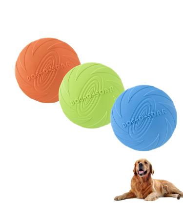 Xubx 3 pieces of dogs Frisbees thicken dog slice dog toy Frisbee rubber frisbee dog frisbee frisbee dog training dog toys set for dog training throwing catching & playing 3 parts