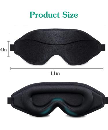 Kimkoo Ultra-Light 3D Contoured Sleep Mask - Soft & Adjustable - Ideal for Travel, Sleep & Office - Black - Buy Online on GoSupps.com