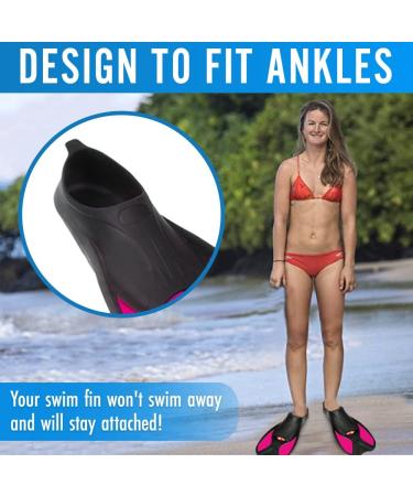 Comfecto Swimming Fins - X-Small Short Floating Training Fins for Kids and Adults in Rose Red - Ideal for Swimming, Diving, Snorkeling & Watersports - Buy Online on GoSupps.com