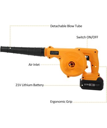 QISUO Electric Blower 21V Reable Lithium Electric Blower 3000mAh Lithium Leaf Blower Large Power Industrial Small Dust Blowing Hine for Snow Leaf Cleaning US Plug - Buy Online on GoSupps.com
