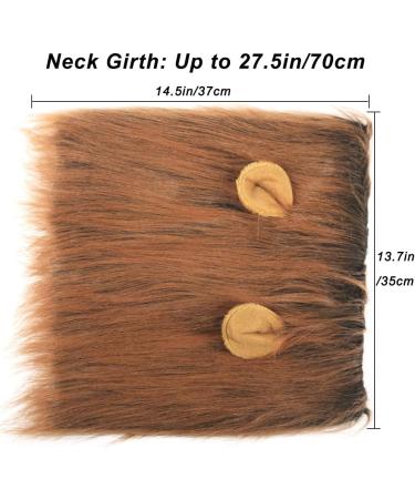 Adjustable Lion Mane Costume for Dogs with Ears - Dark Brown - Buy Online on GoSupps.com