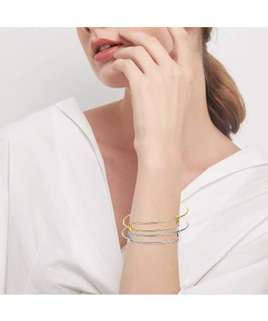 UPINS 60Pcs Expandable Bangle Bracelets - DIY Adjustable Wire Bracelets for Women - Silver & Gold - Buy Online on GoSupps.com