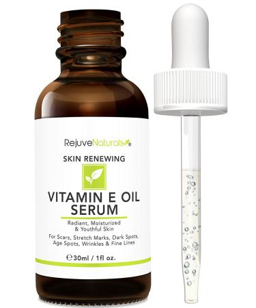 Vitamin E Oil Serum with Hyaluronic Acid  Retinol & Organic Aloe Vera. Visibly Reduce the Look of Scars  Stretch Marks  Dark Spots & Wrinkles for Hydrated & Youthful Skin. Face & Body Moisturizer  1oz