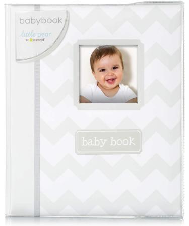 Little Pear Chevron Baby Memory Book | Gender-Neutral Grey Photo Album for New Mums - Buy Online on GoSupps.com