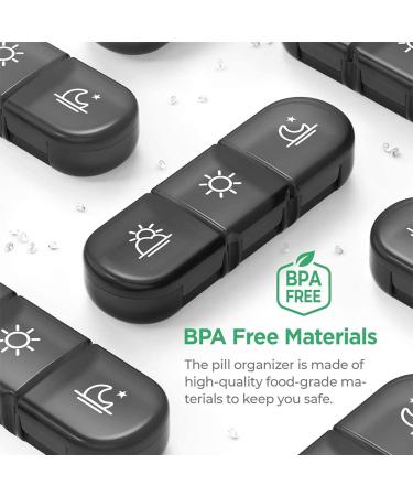 Weekly Stackable Pill Organizer - 3 Times a Day with 7 Compartments for Morning Noon & Evening | Best International Shipping - Buy Online on GoSupps.com