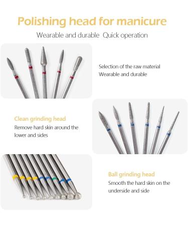 Nail Drill Bits Set 30Pcs Diamond Cuticle Remover Bits Kit with Case Rotary Diamond Drill Bit Polishing File Grinding Heads Tools for Nail Salon Manicure Pedicure - Buy Online on GoSupps.com