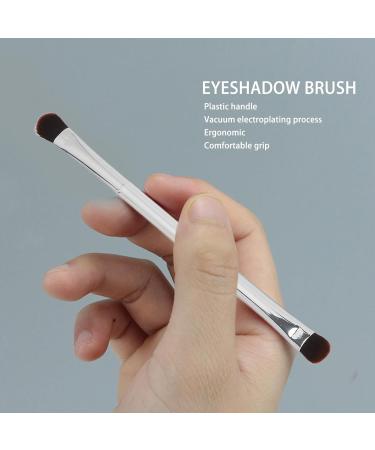 Silver Soft Hair Eyeshadow Brush Set Double Ended Eyelid Makeup Cosmetic Tool for Women Scene - Buy Online on GoSupps.com