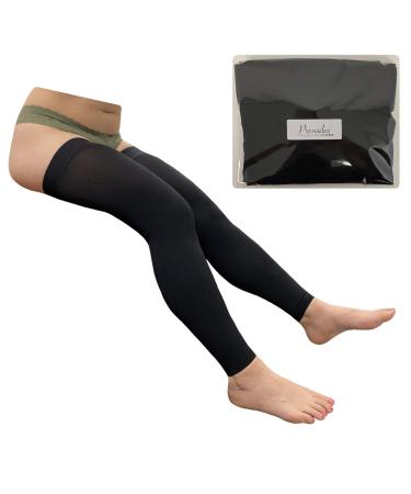 Thigh Sleeve 20-30mmHg Firm Compression Calf Leg Knee Swelling Stocking Black S/M