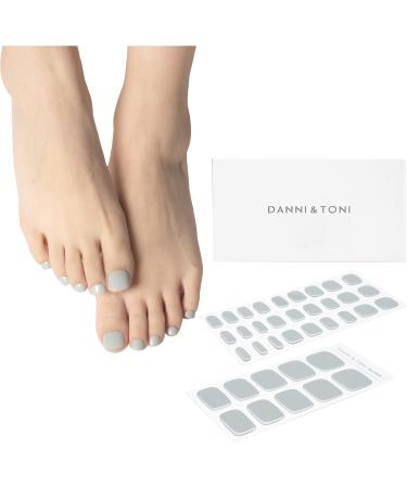 Danni & Toni Half Hardened Gel Nail Foils (Magdalena) - Gray Glossy Monochrome Pedicure Wraps | 37 Nail Stickers for Stunning Toes - Buy Online on GoSupps.com